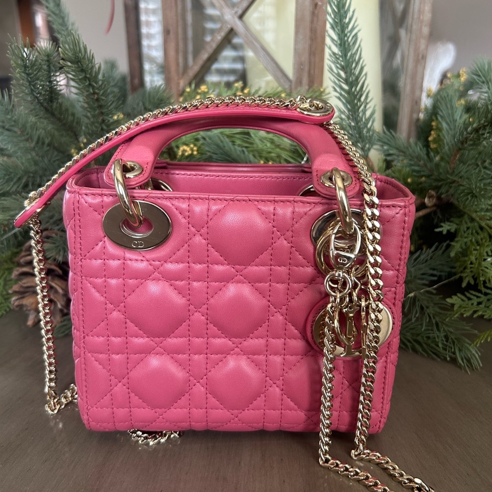 Mini Lady Dior classic bag pink - Picture 13 of 13